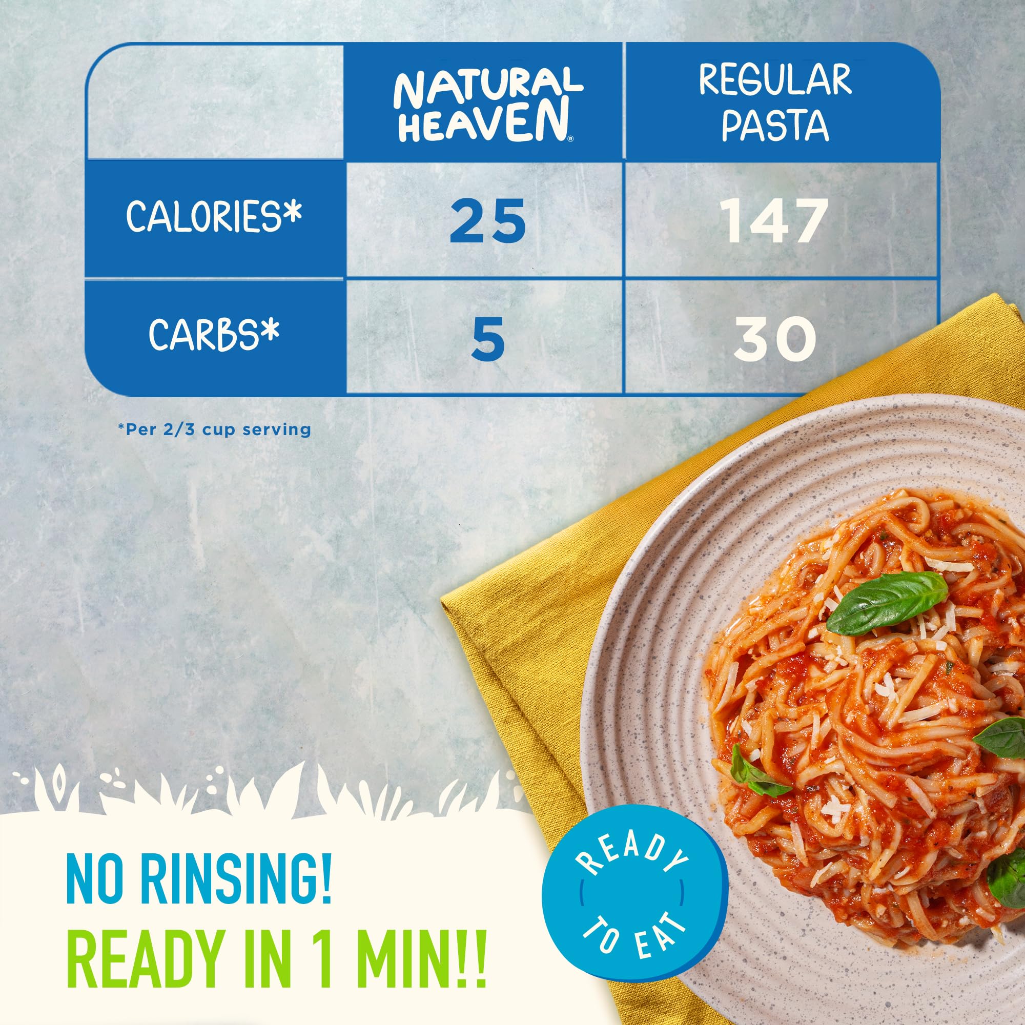 Natural Heaven spaghetti served with marinara sauce illustrating versatile pairing