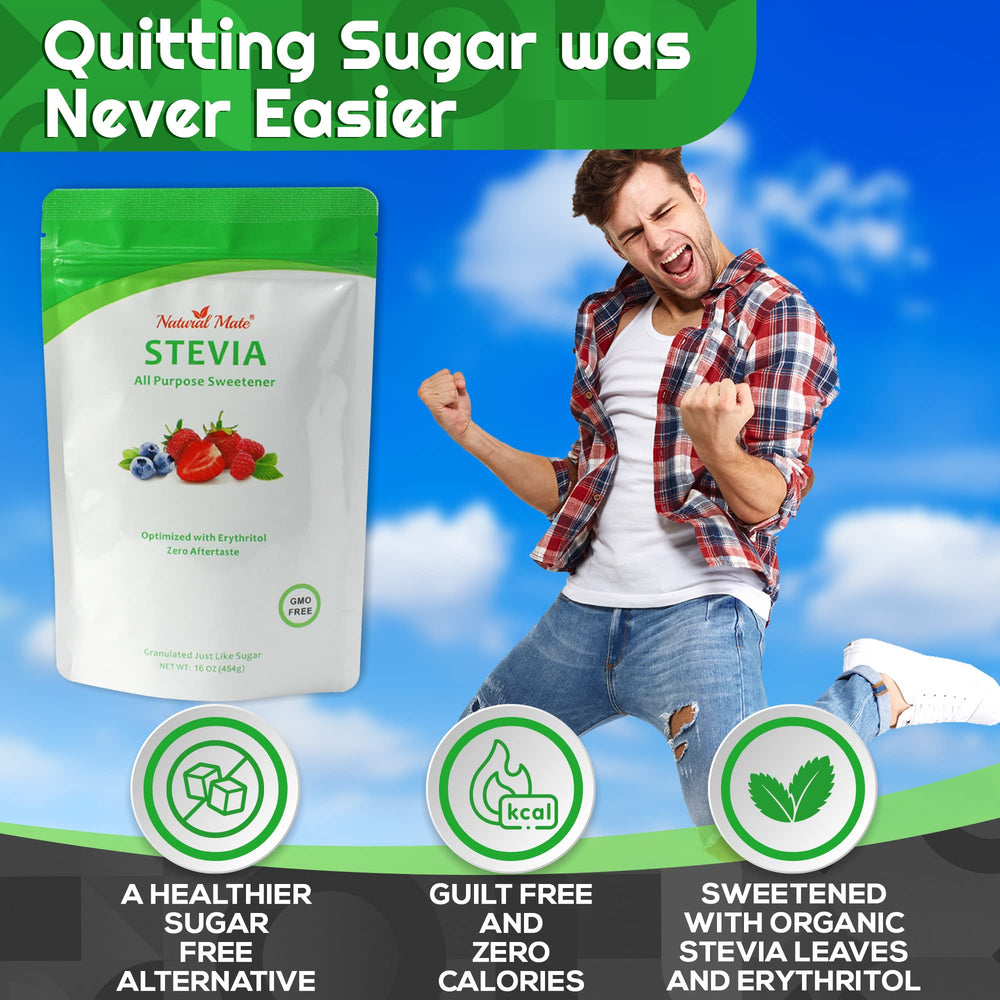 Natural Mate granular texture close-up highlighting sugar-like feel for easy measuring