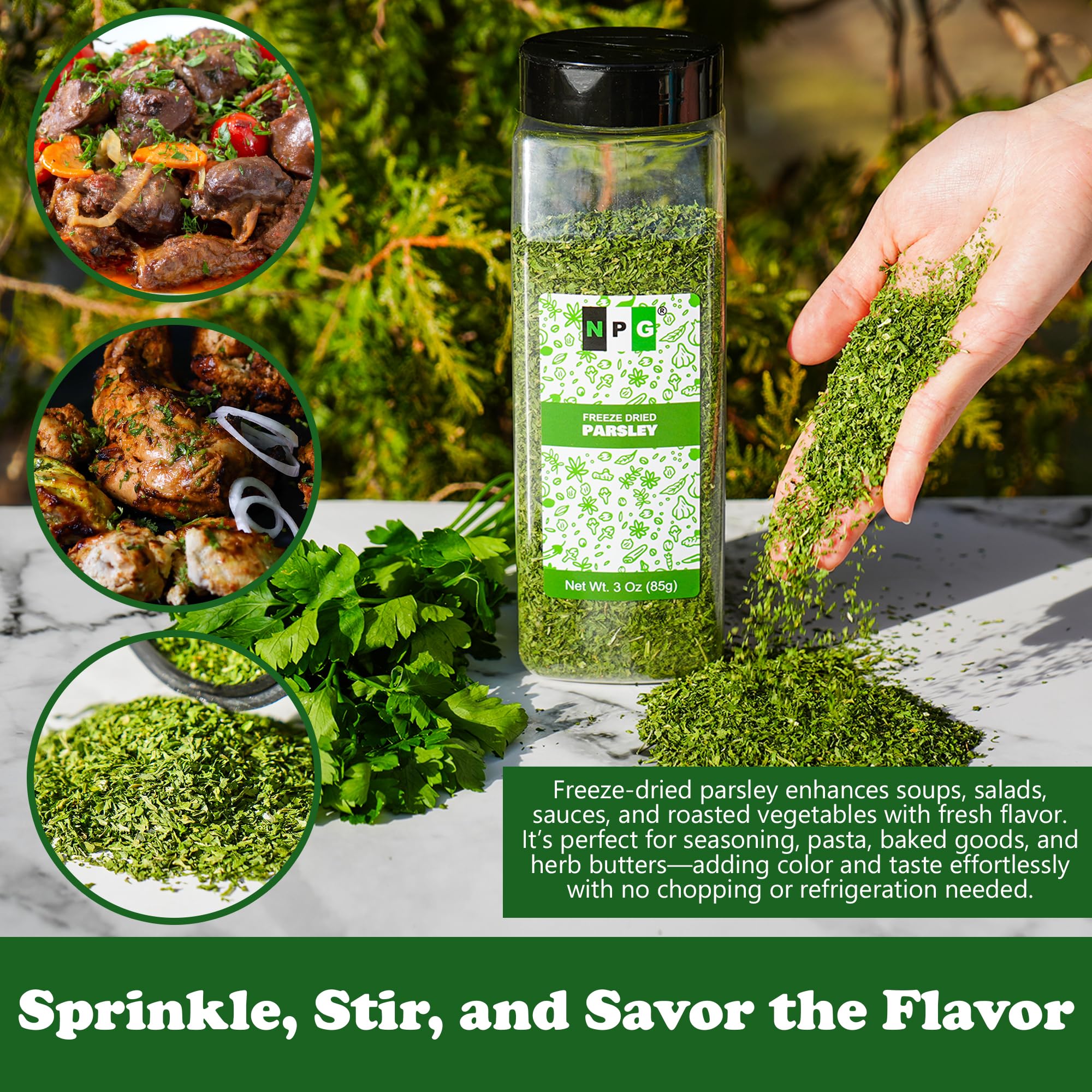 Natural Plus Green label and nutrition panel highlighting non-GMO and purity benefit