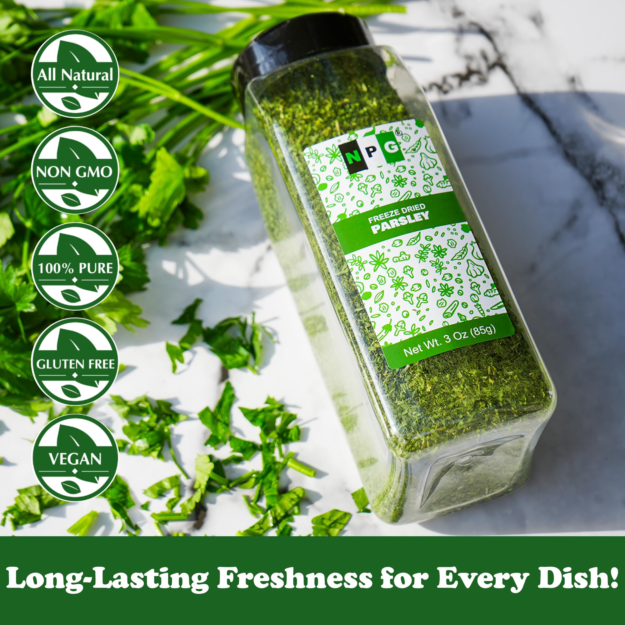 Natural Plus Green jar in kitchen pantry setting for convenient storage benefit
