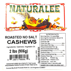 Naturalee cashews next to a spoon showing portion size and value