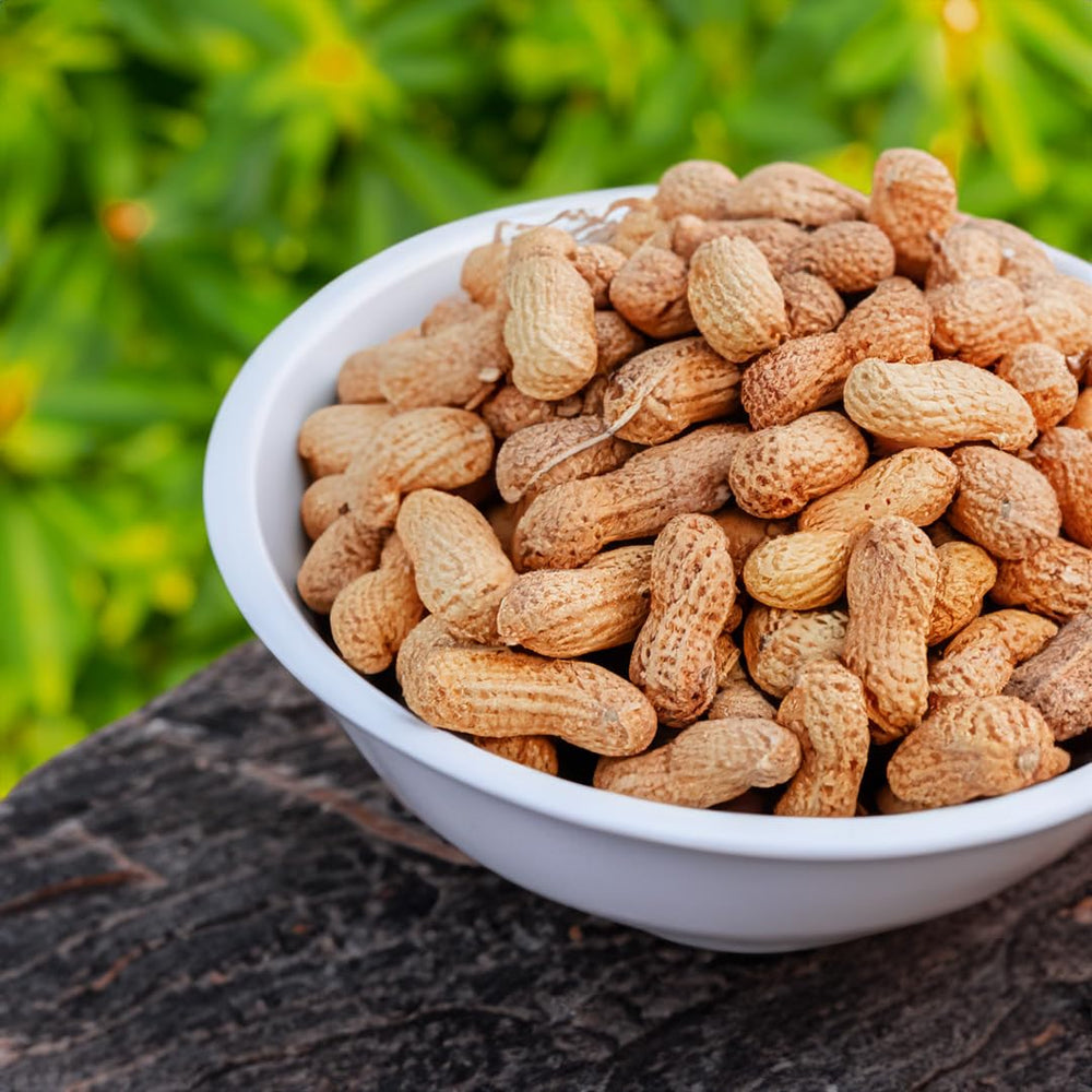 Naturalee close-up of peanut shells highlighting crunchy roasted texture