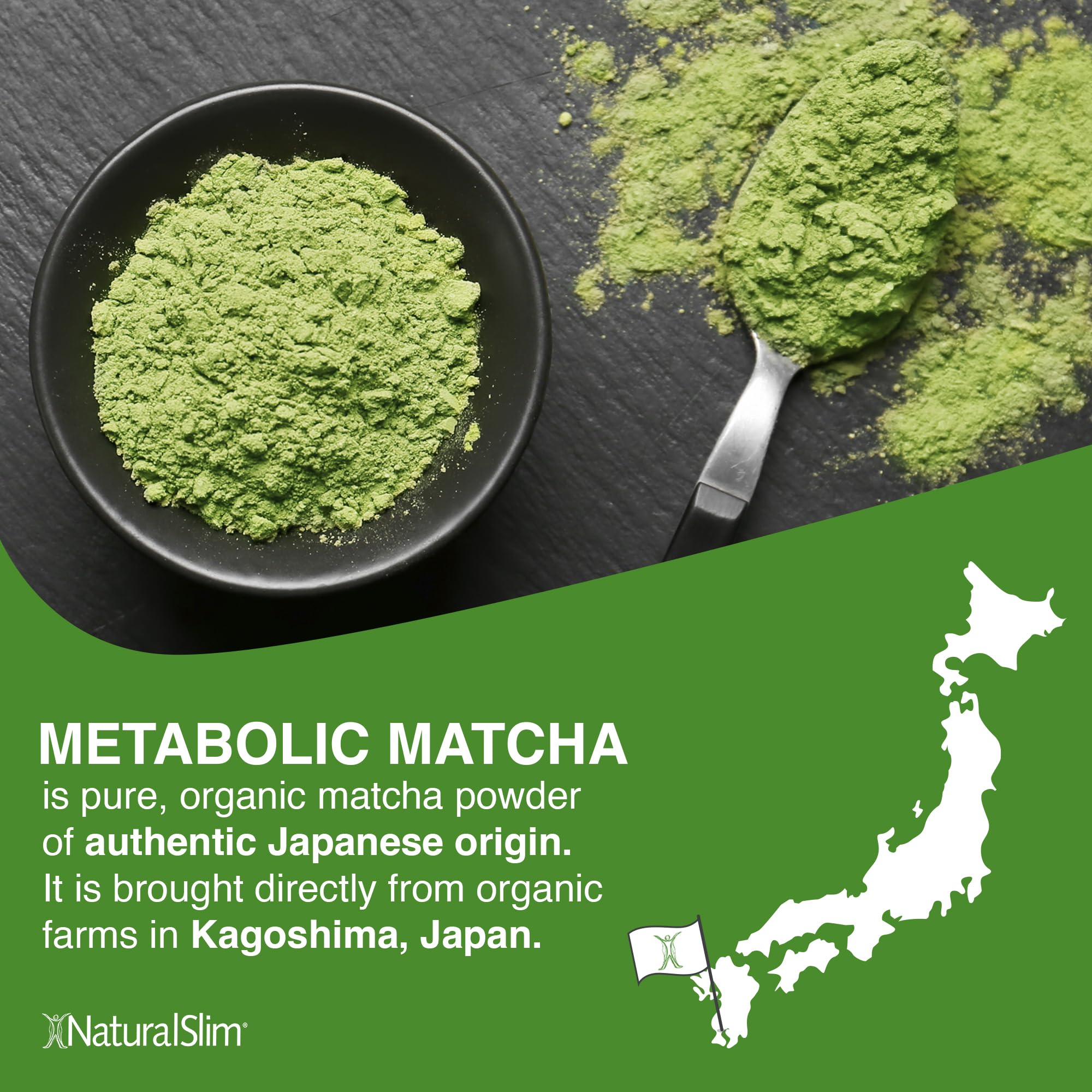NaturalSlim matcha brewed cup top view showing vibrant foam and rich color