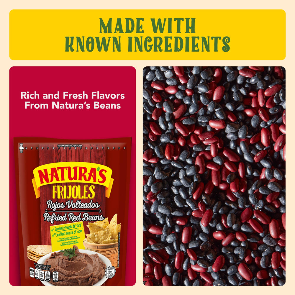 NATURA'S spoonful on tortilla demonstrating easy serving and flavor