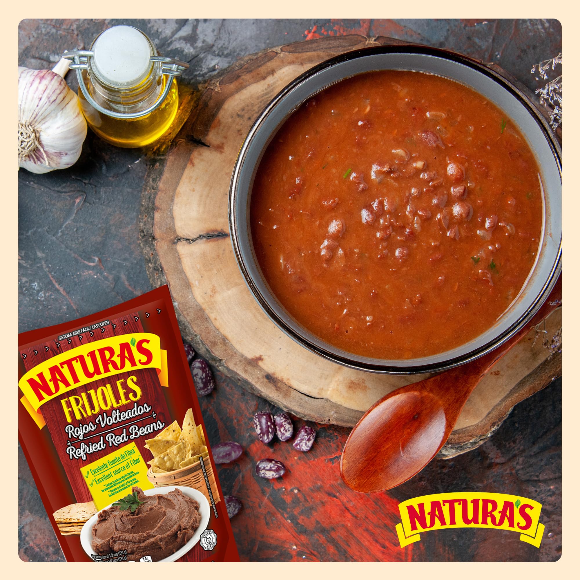 NATURA'S beans heating in pot demonstrating quick stovetop warming