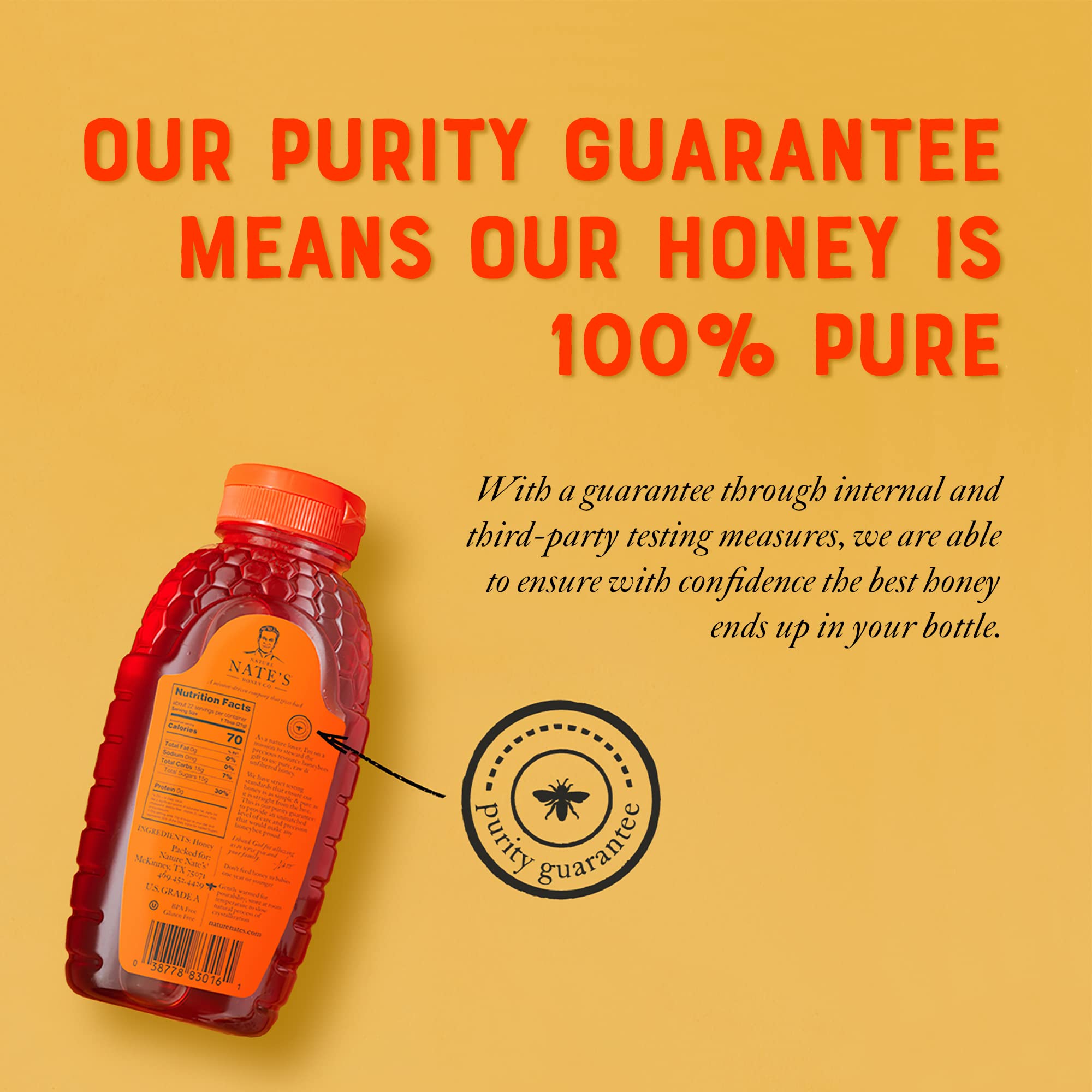 Nature Nate's crystallized honey in a jar demonstrating safe natural preservation