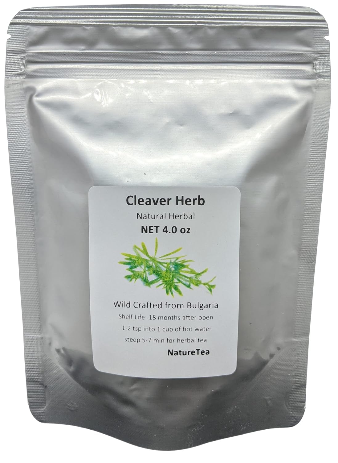 Nature Tea front packaging showing 4 oz bag and clear labeling, ideal for easy storage