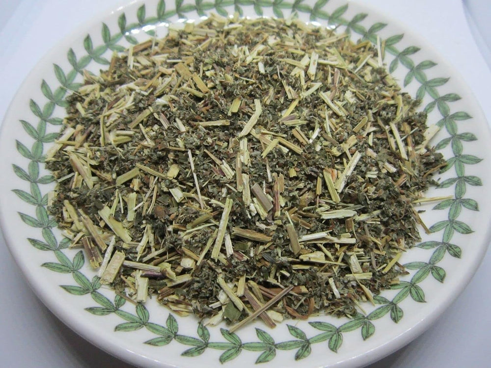 Nature Tea brewed cleavers tea in a cup demonstrating a light, grassy infusion for everyday enjoyment