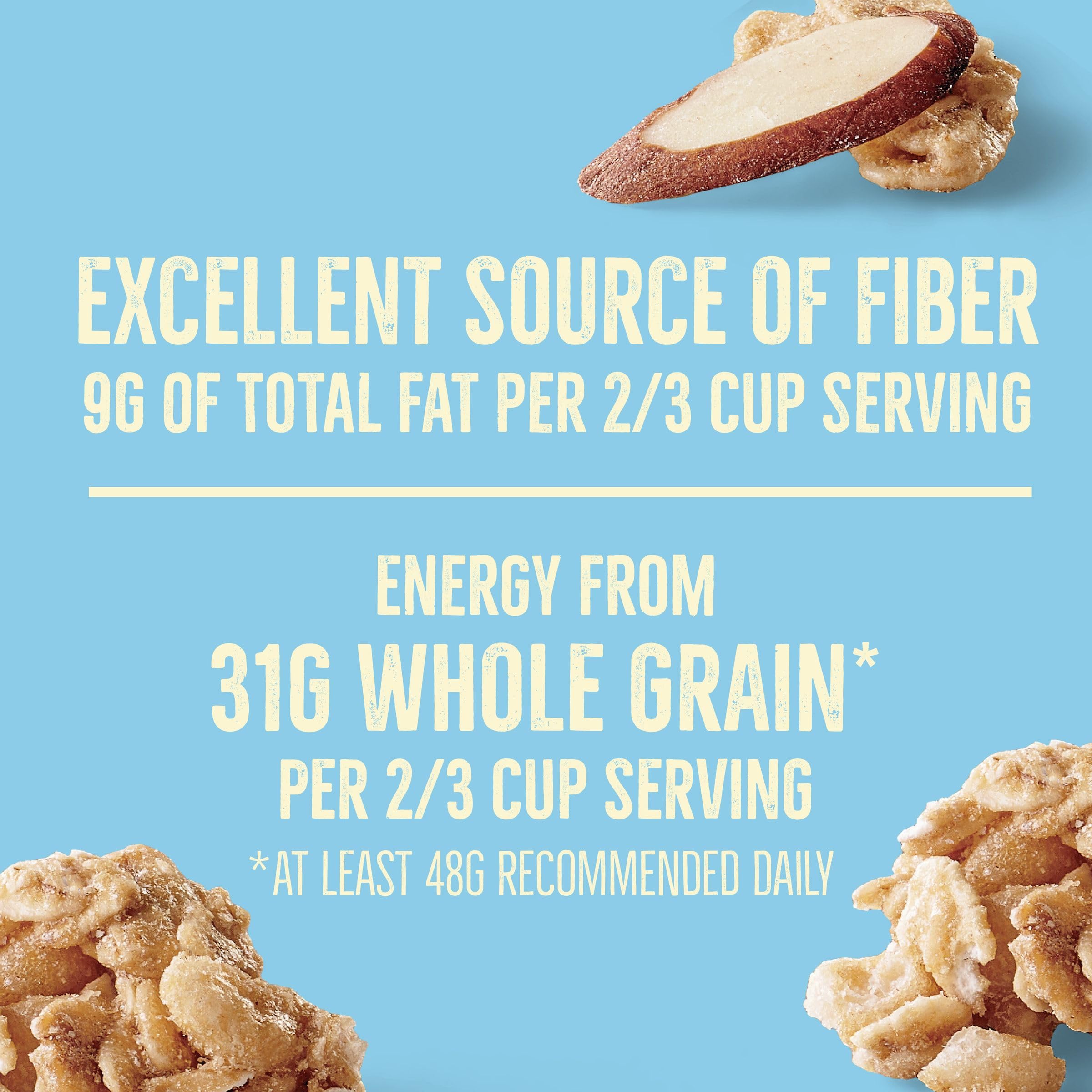 Nature Valley sprinkled over yogurt parfait adding crunch and fiber to breakfast