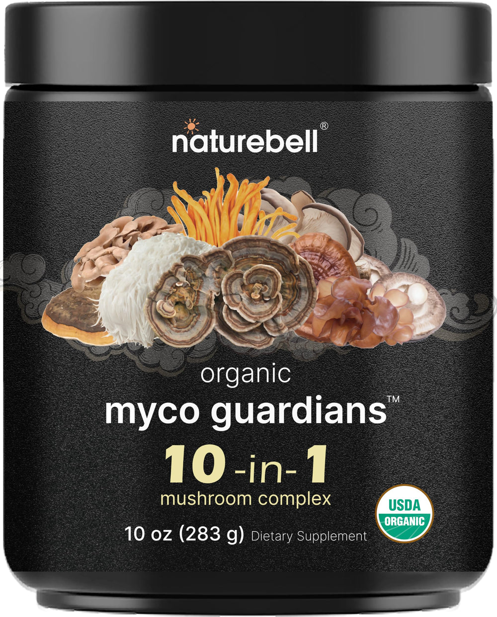 NatureBell front packaging showing 10oz jar and product name, convenient long supply