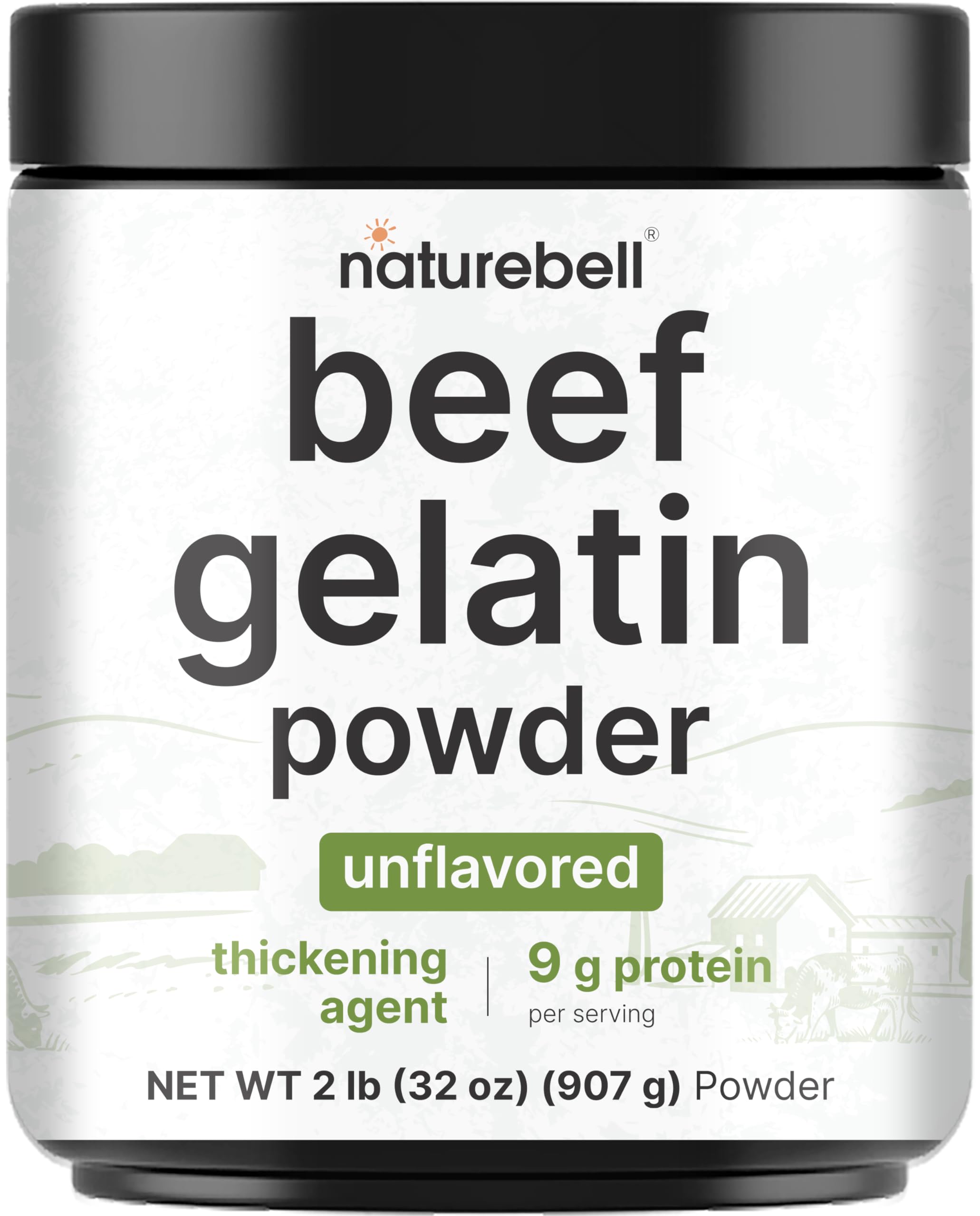 NatureBell front packaging showing 2 lb tub and brand clarity benefit