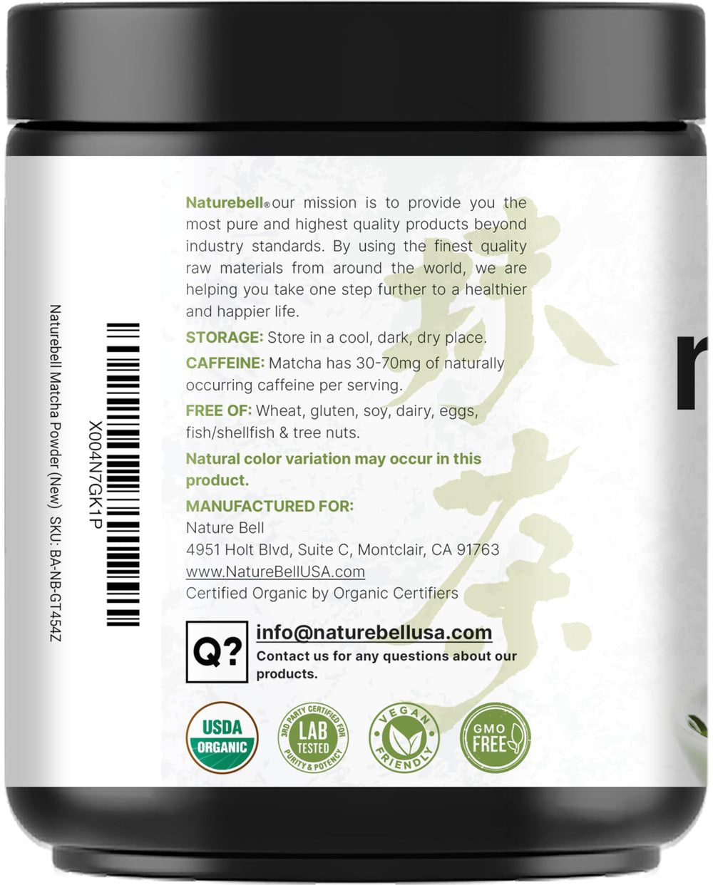 NatureBell matcha next to measuring scale illustrating 1 lb portion benefit: economical bulk size