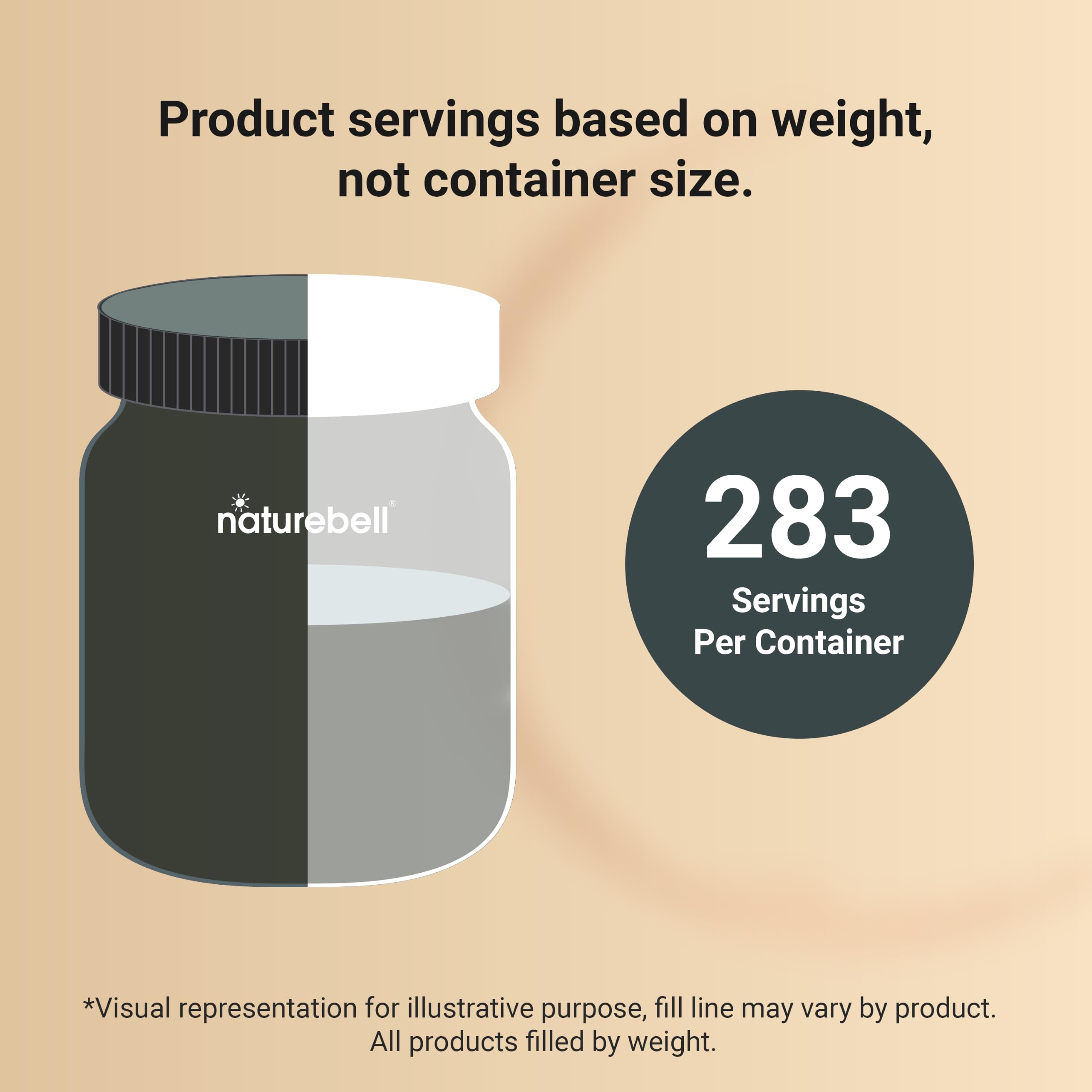NatureBell serving scoop with powder demonstrating measured 1000mg serving