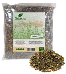 Naturejam front packaging of 1 lb jalapeno flakes showing product and weight benefit