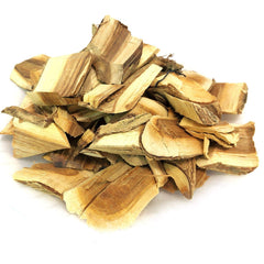 Naturejam close-up of palo azul wood chips highlighting texture and purity