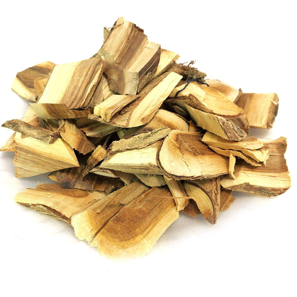 Naturejam close-up of Palo Azul wood chips texture highlighting steeping quality