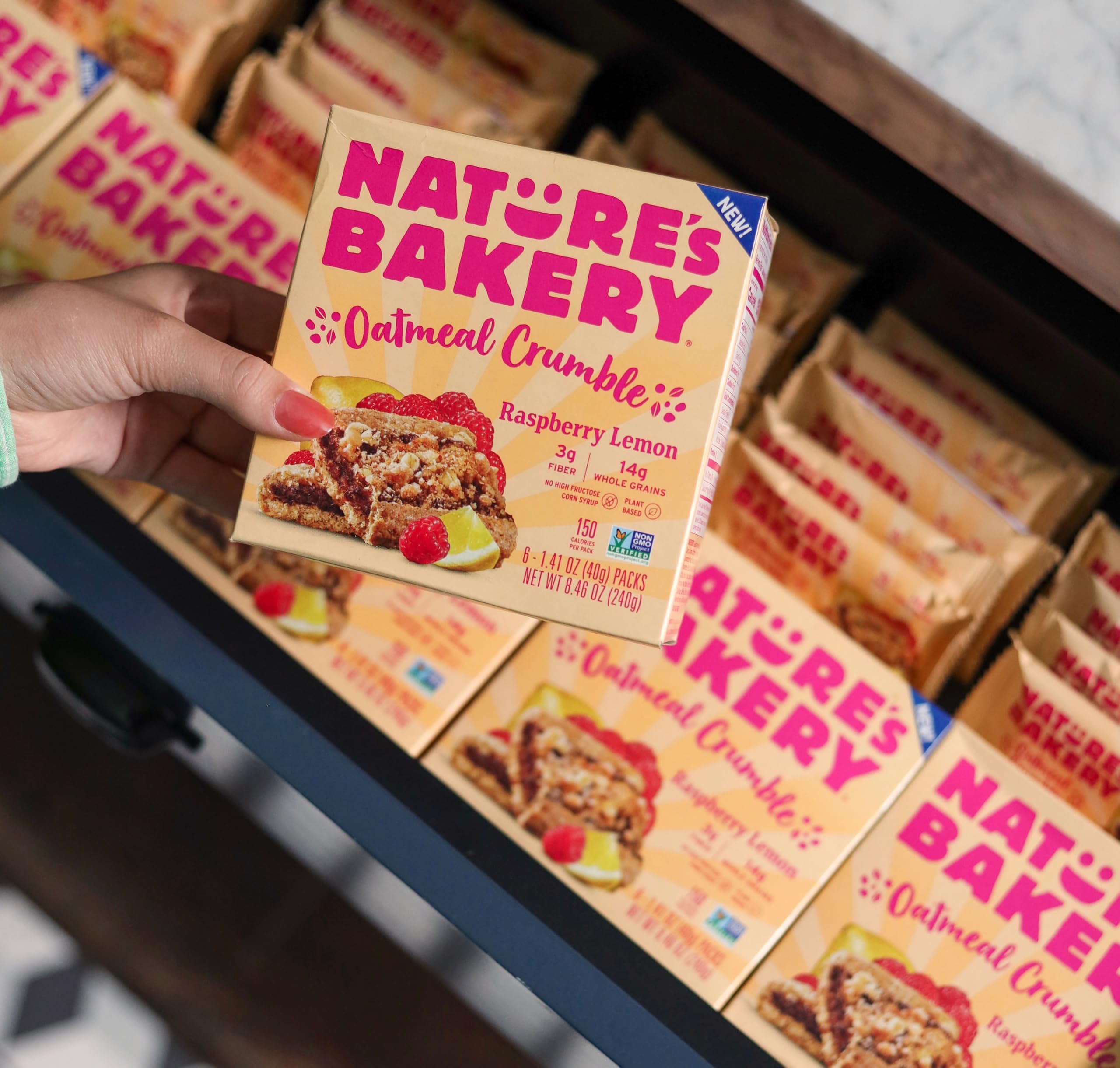 Nature's Bakery bar beside coffee illustrating quick breakfast pairing