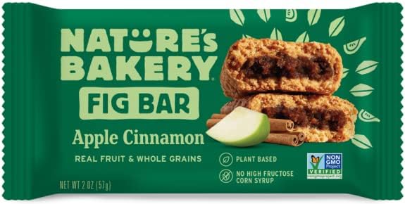 Nature's Bakery cut-open fig bar revealing fruit filling, tasty appeal