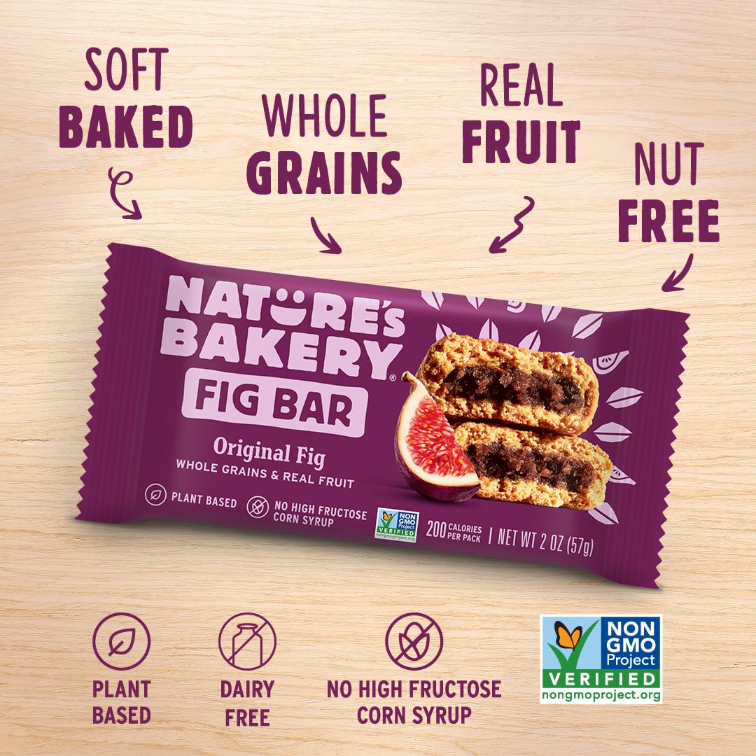 Nature's Bakery close-up of bar texture emphasizing soft-baked crumb and chewable consistency