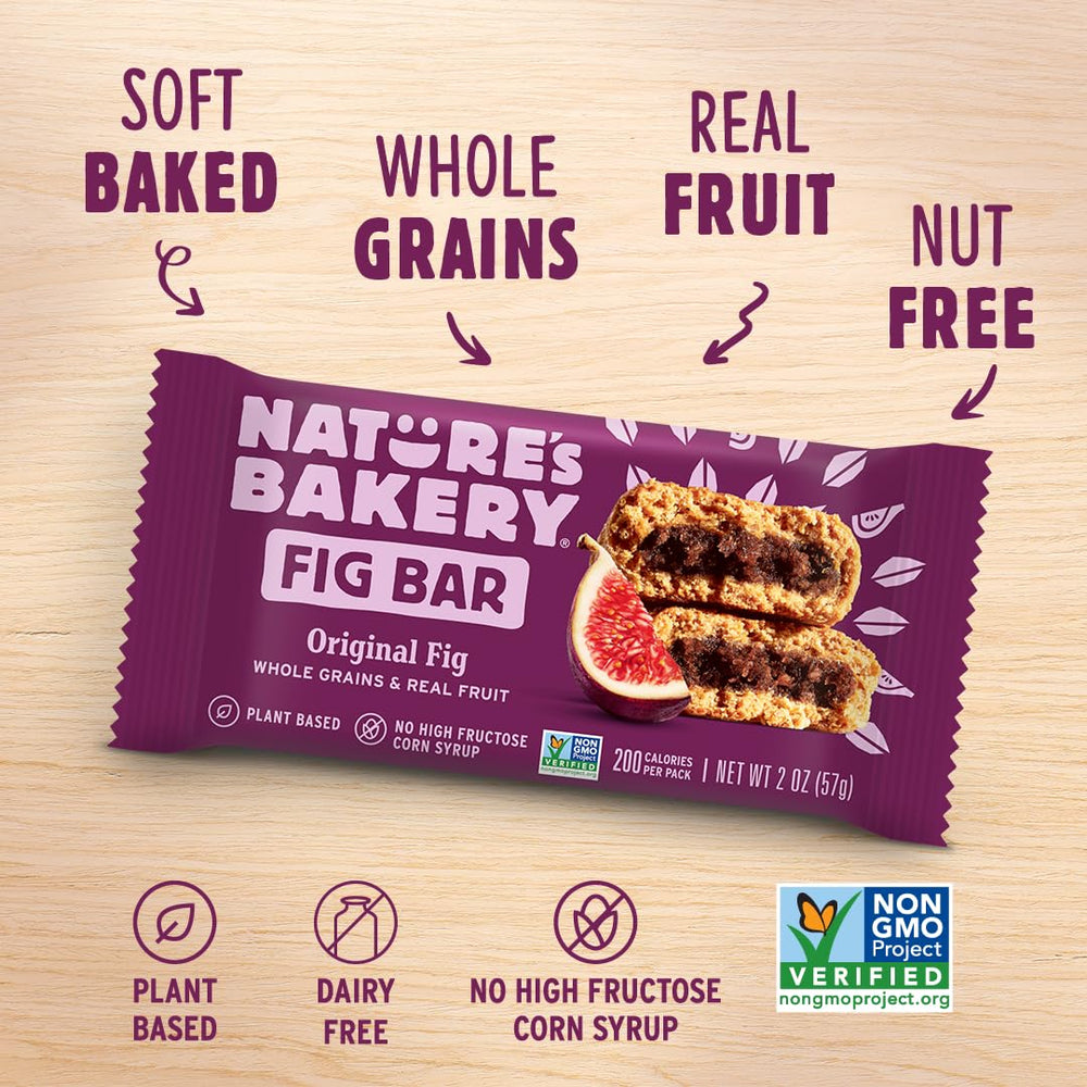 Nature's Bakery close-up of bar texture emphasizing soft-baked crumb and chewable consistency