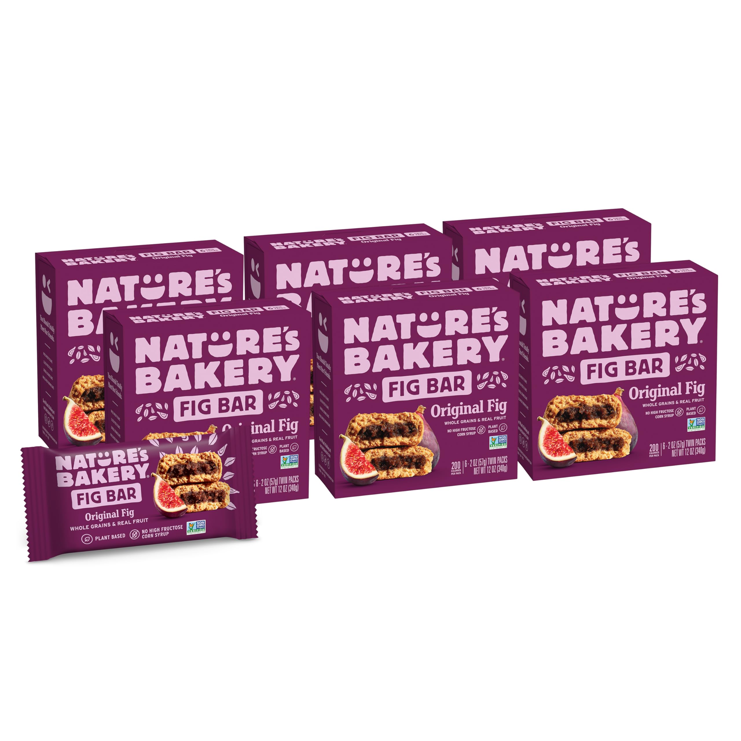 Nature's Bakery front packaging showing 36 twin-pack bundle and product branding, convenient pantry storage