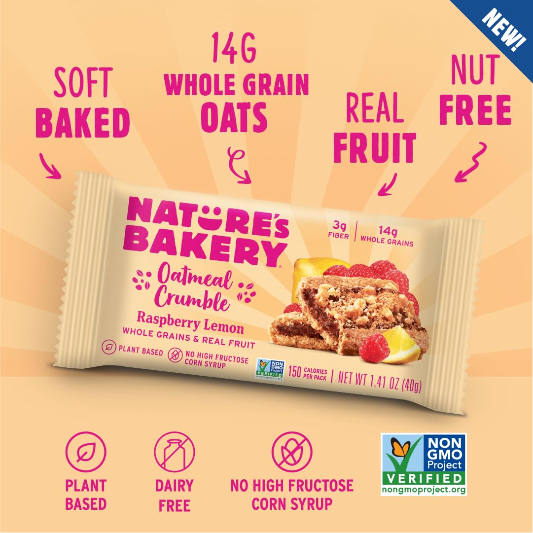 Nature's Bakery cross-section showing real raspberry lemon filling and flavor