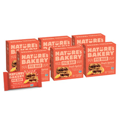 Nature's Bakery front packaging showing peach apricot fig bars and benefits