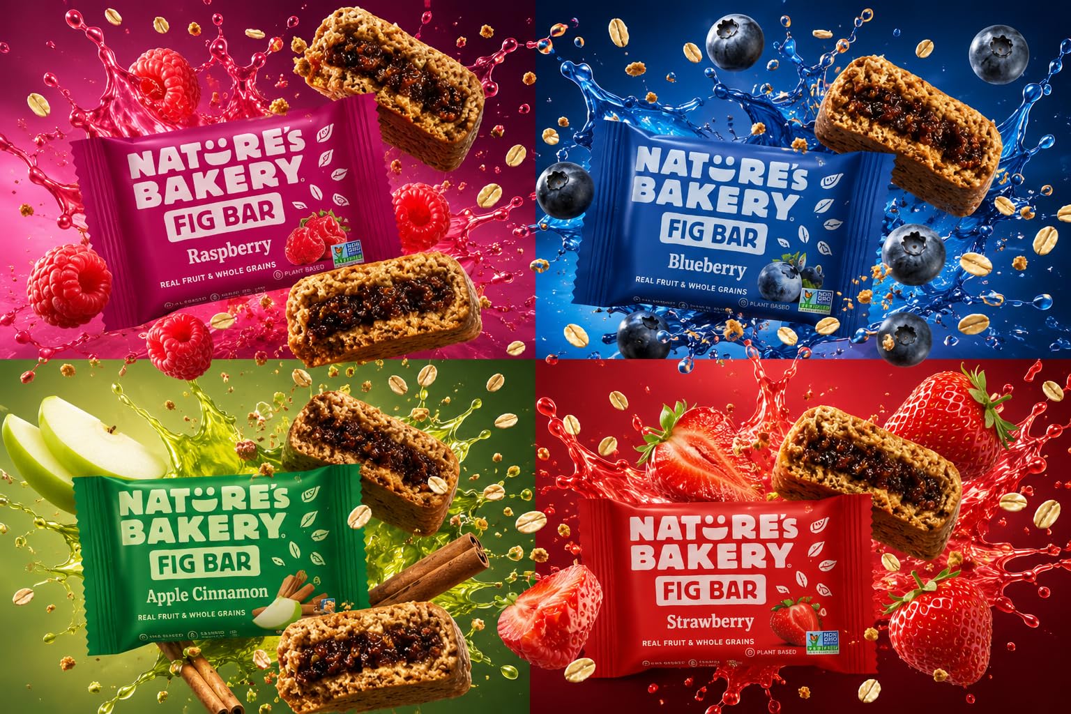 Nature's Bakery raspberry bar in hand demonstrating easy-to-eat size for busy days