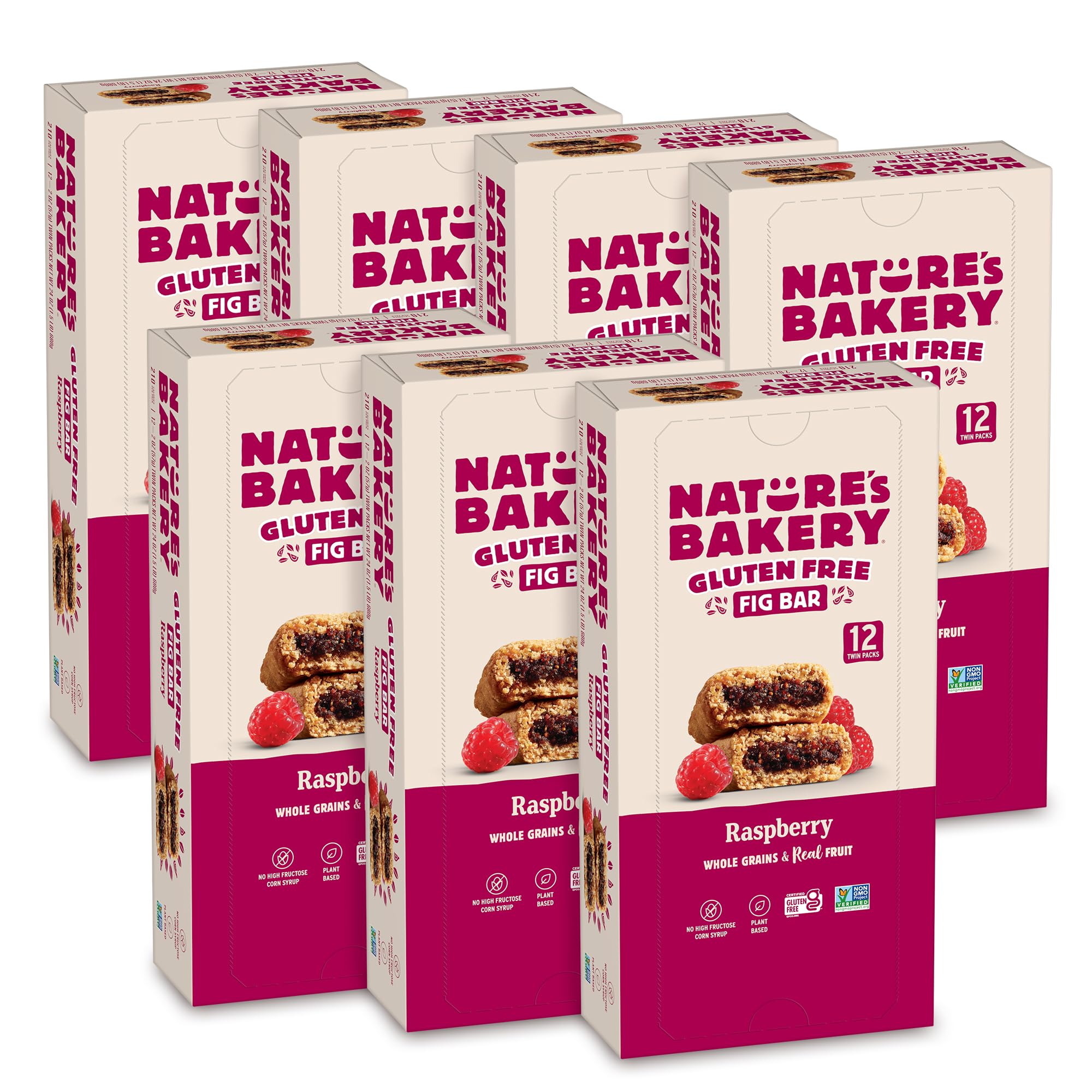 Nature's Bakery front packaging showing raspberry fig bars and bulk count benefit