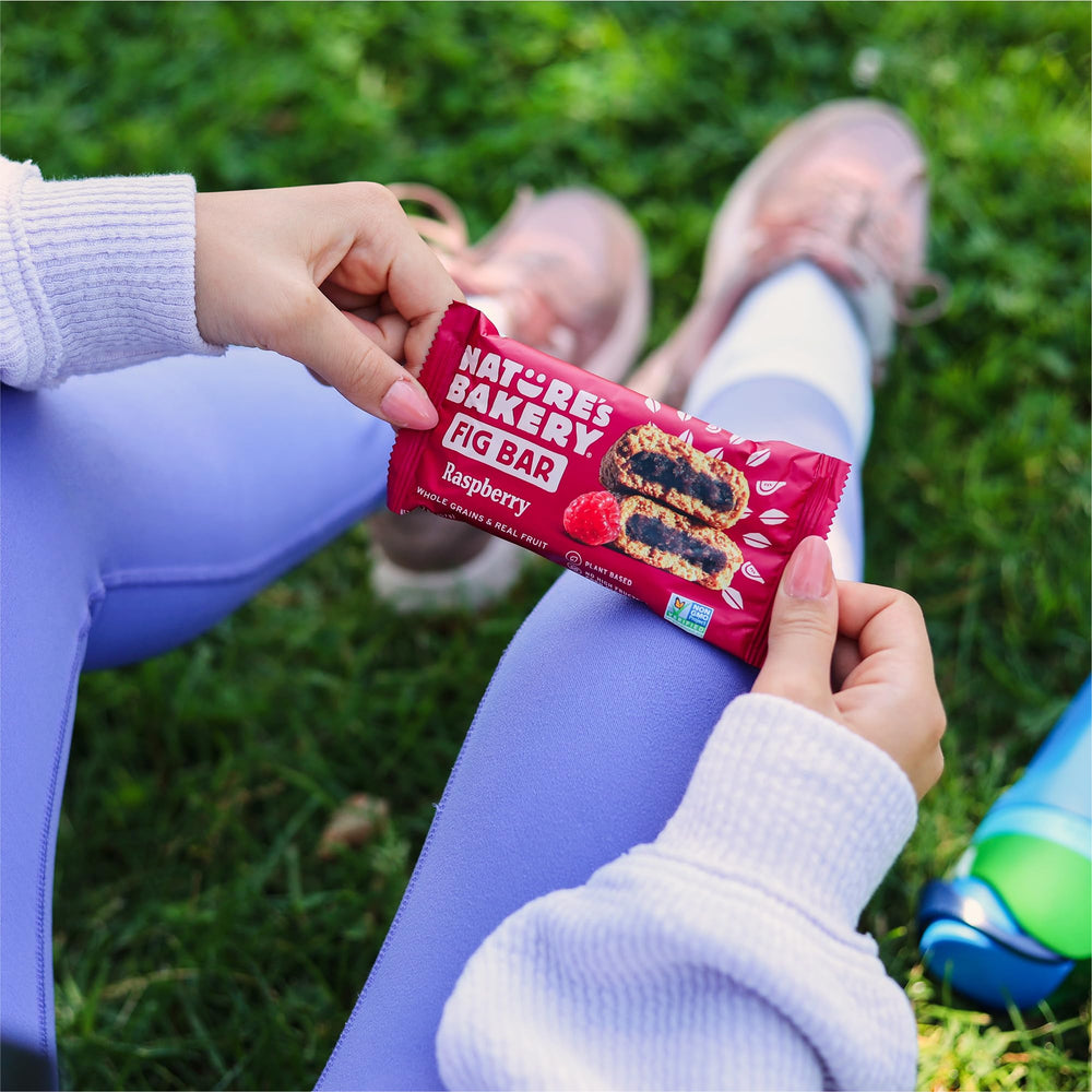 Nature's Bakery bars next to a ruler showing compact size and portion control
