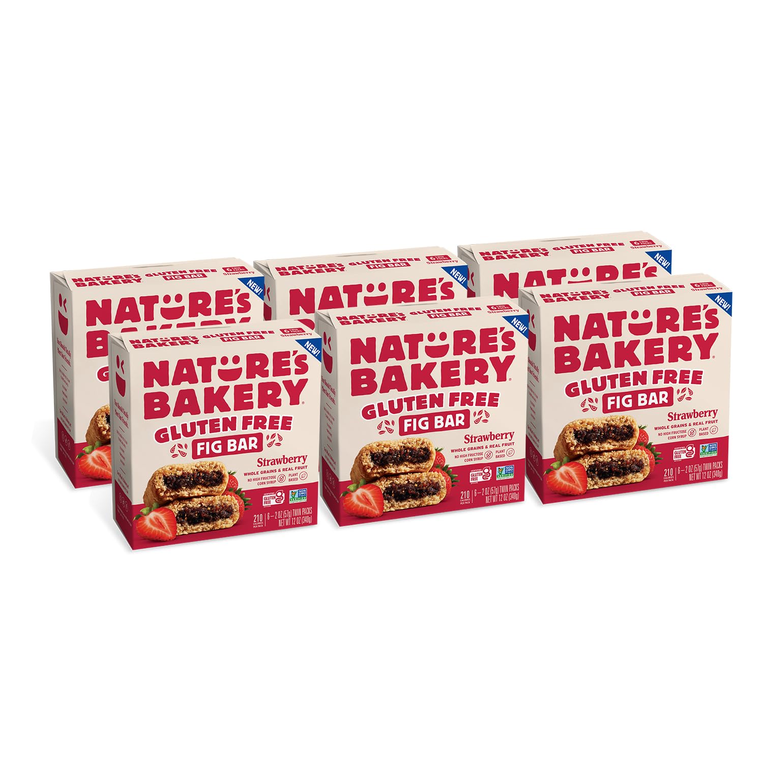 Nature's Bakery front packaging displaying strawberry fig bars and benefits