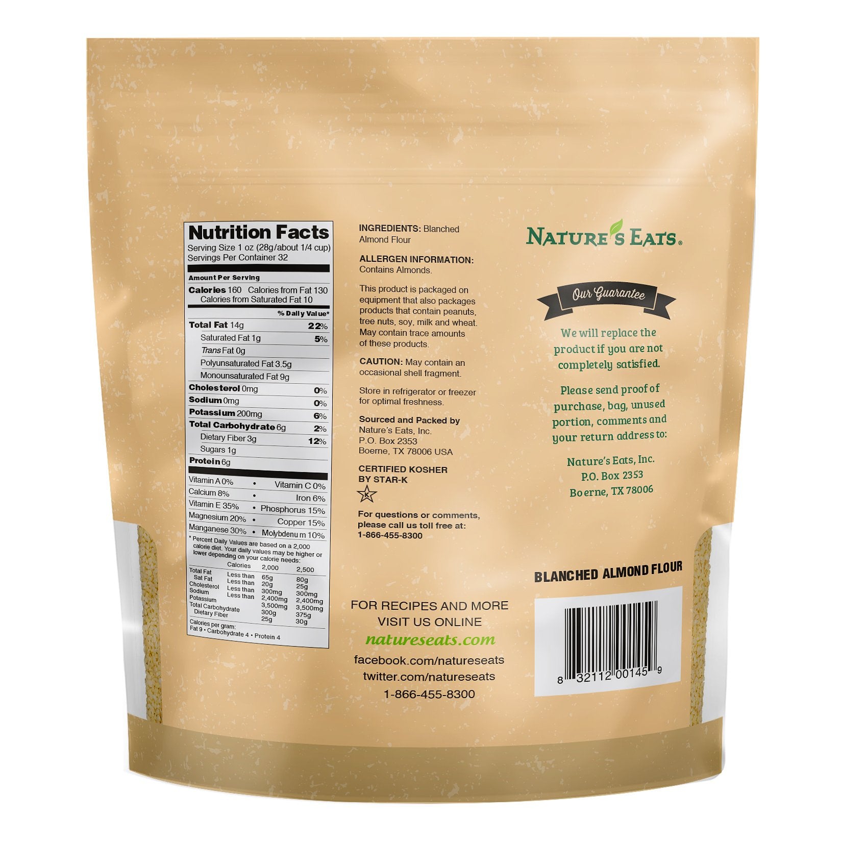 Nature's Eats close up of superfine almond flour texture, smooth consistency benefit