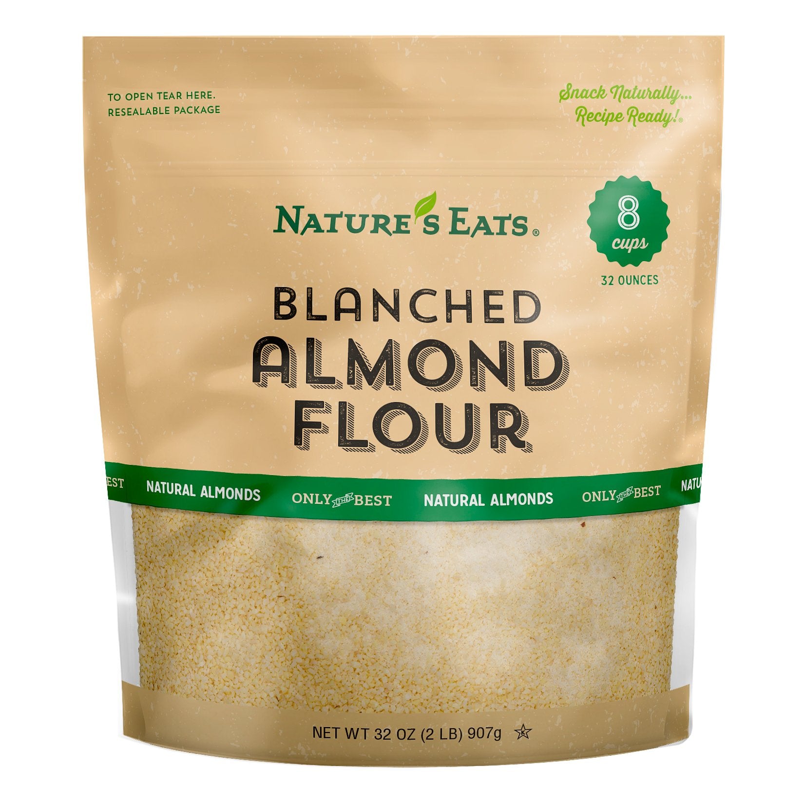 Nature's Eats front bag view showing label and 32 ounce size, clear ingredient benefit