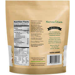 Nature's Eats close-up of thin blanched almond slices highlighting crisp texture benefit