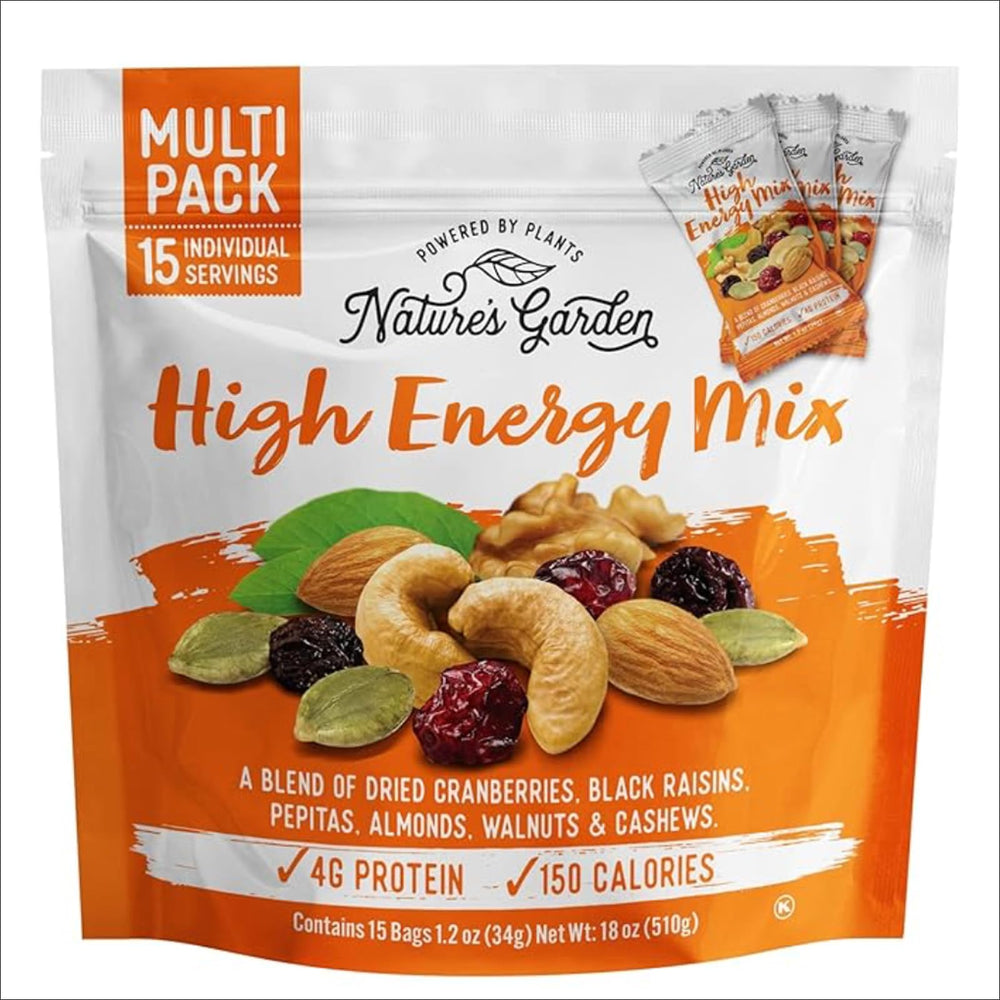 Nature's Garden front packaging showing 15 individual pouches and brand