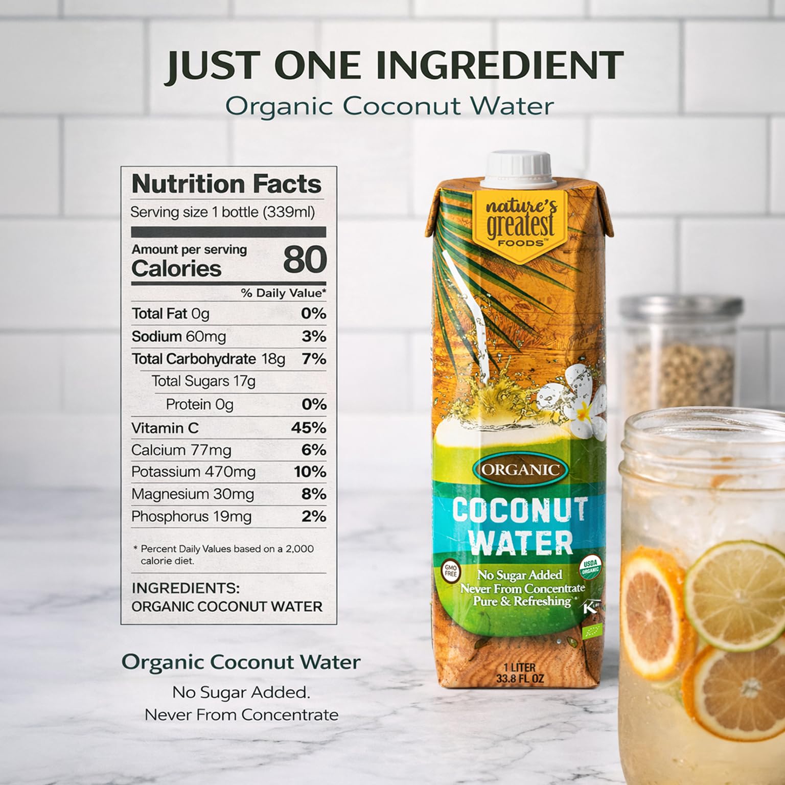 Nature's Greatest Foods close-up label showing USDA Organic and Kosher seals for trust