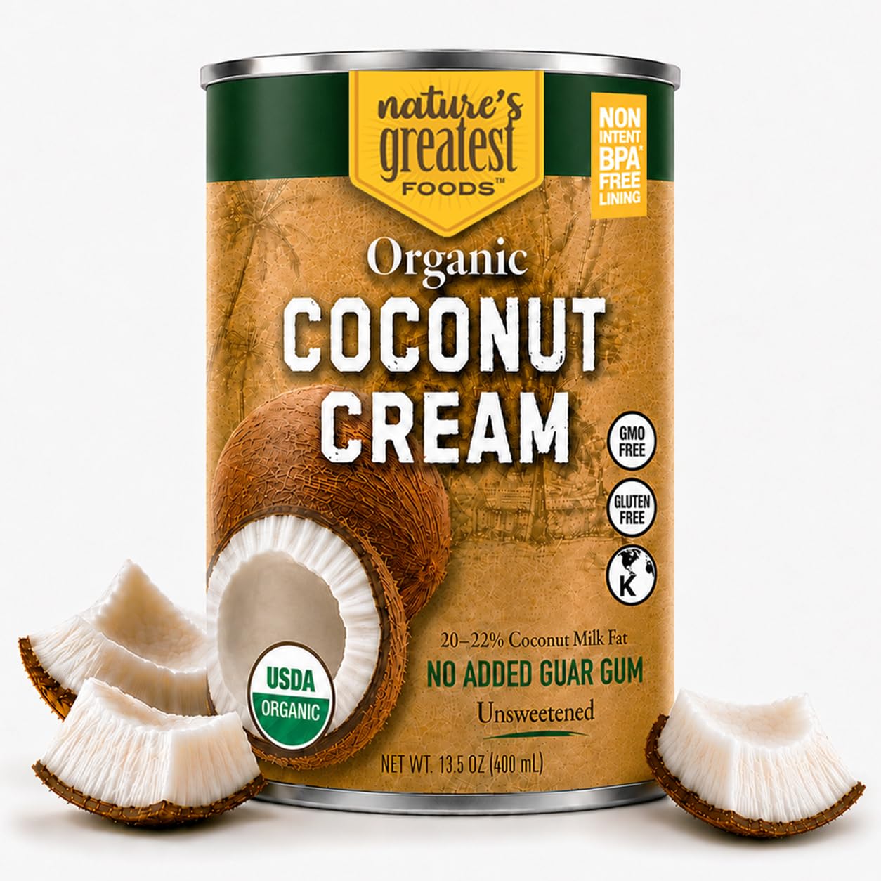 Nature's Greatest Foods front can image showing organic label and benefits