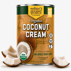 Nature's Greatest Foods front can image showing organic label and benefits