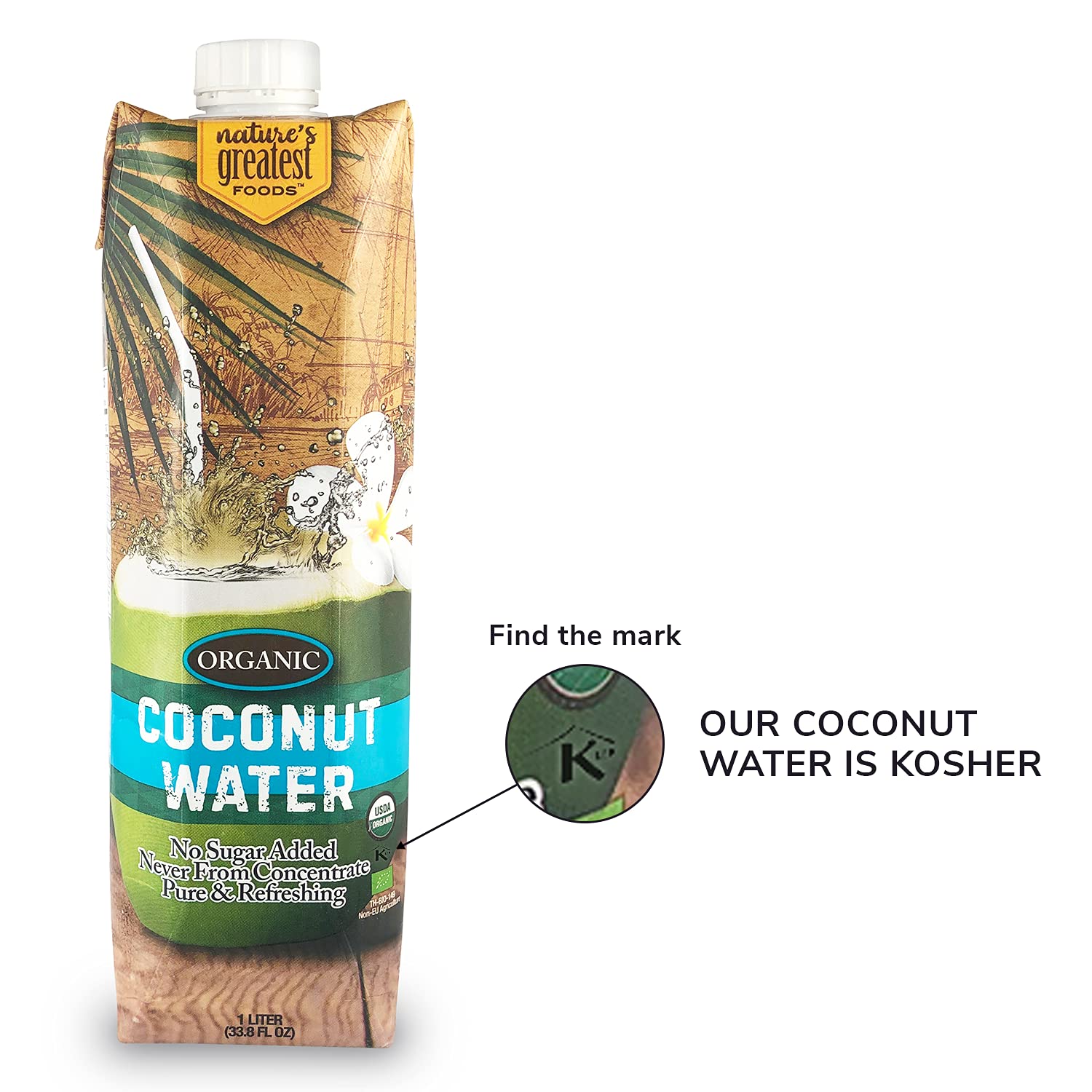 Nature's Greatest Foods carton in picnic scene for outdoor hydration and lifestyle use