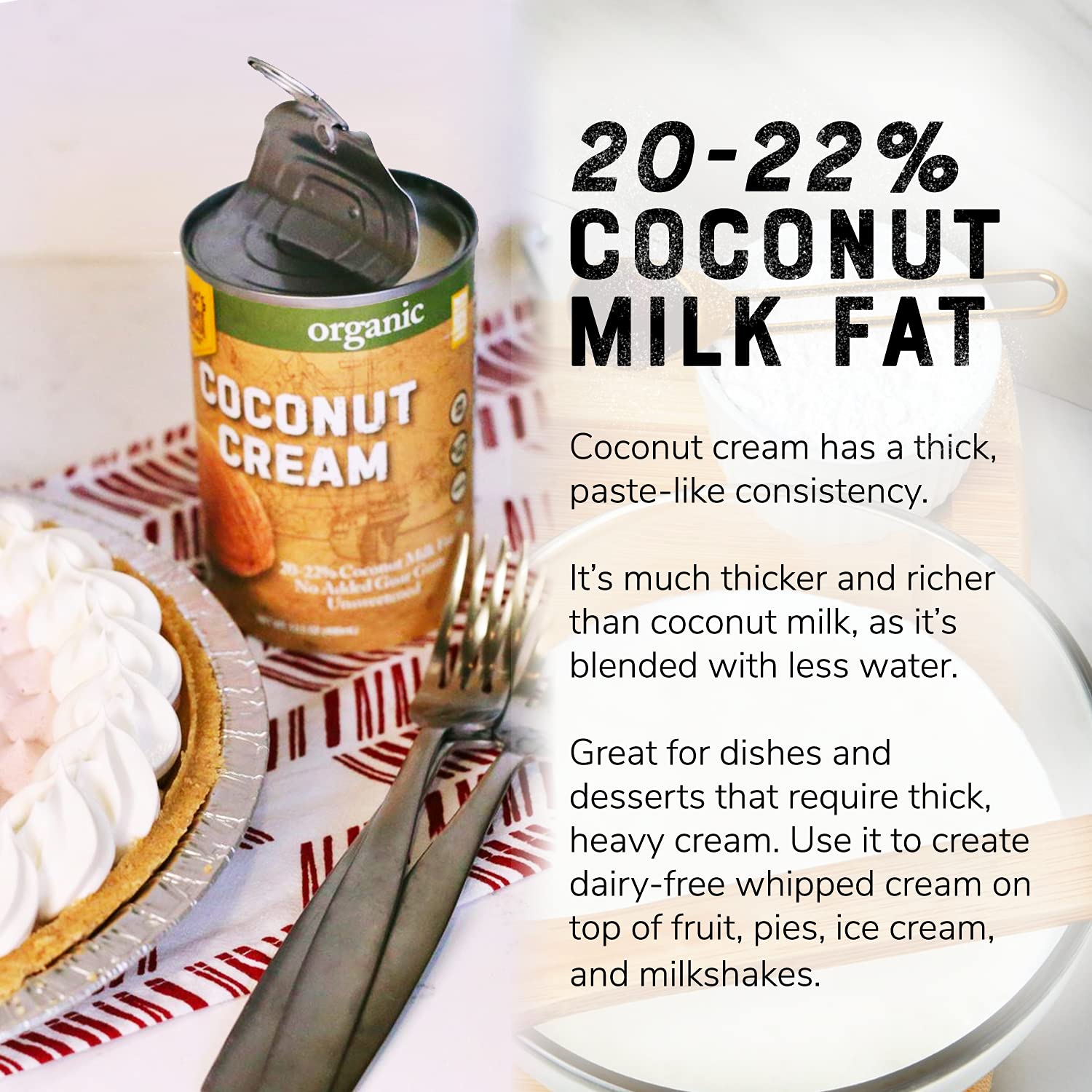 Nature's Greatest Foods whipped coconut cream in bowl for dairy-free topping option