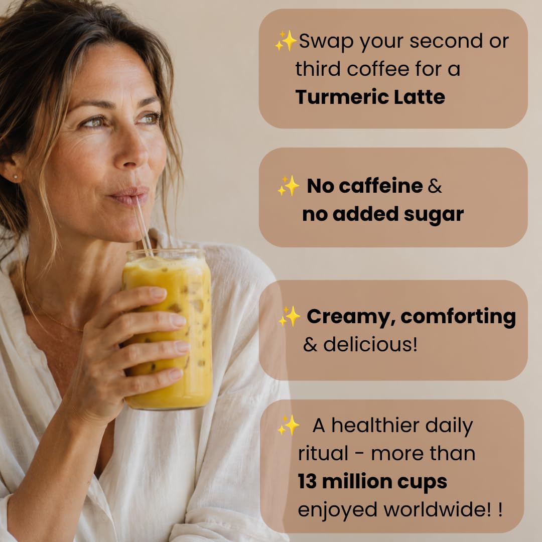 Nature's Harvest latte in mug illustrating creamy, caffeine-free comfort