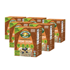 Nature's Path opened packet with visible oats and seeds showing wholesome ingredients