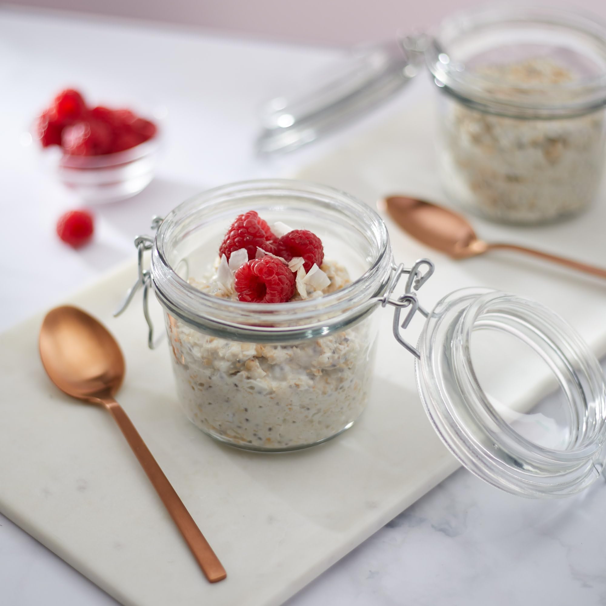 Nature's Path prepared creamy coconut oatmeal in bowl demonstrating thick satisfying texture