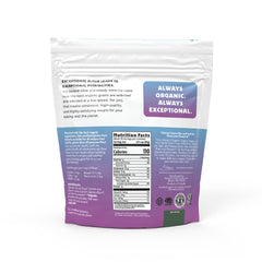 Nature's Path flour in bowl with spoon ready for mixing, aids baking