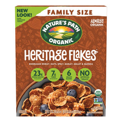 Nature's Path front packaging showing four 33.5 oz boxes and organic badge for pantry-ready supply
