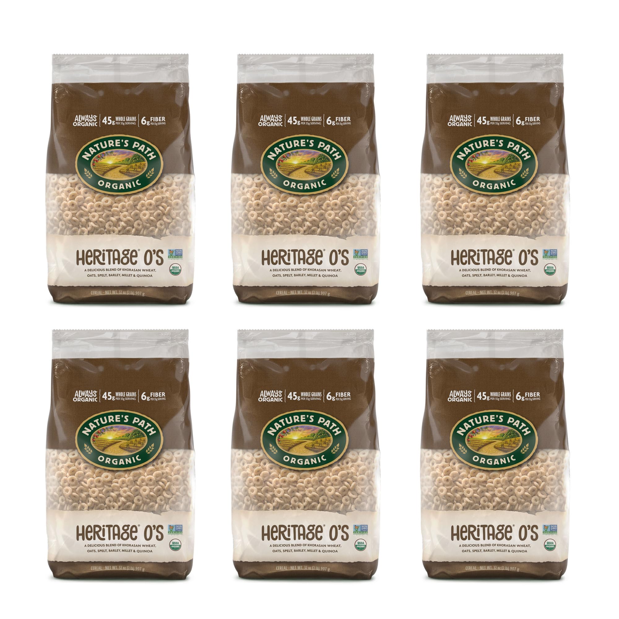 Nature's Path close-up of cereal rings highlighting crunchy texture and whole grains