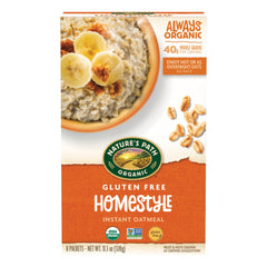 Nature's Path front packaging showing organic gluten-free labeling and convenience