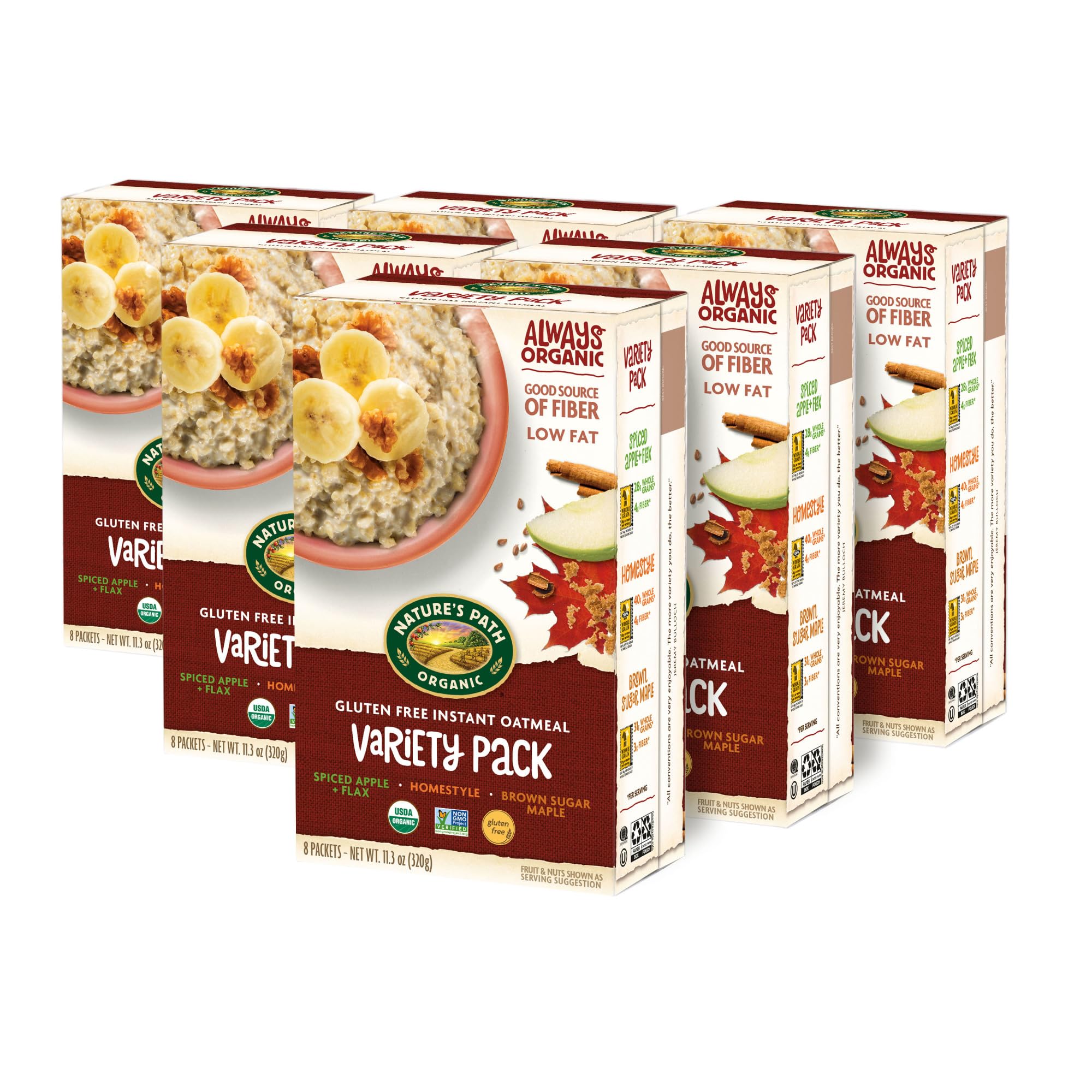 Nature's Path homestyle packet close-up highlighting simple organic ingredients