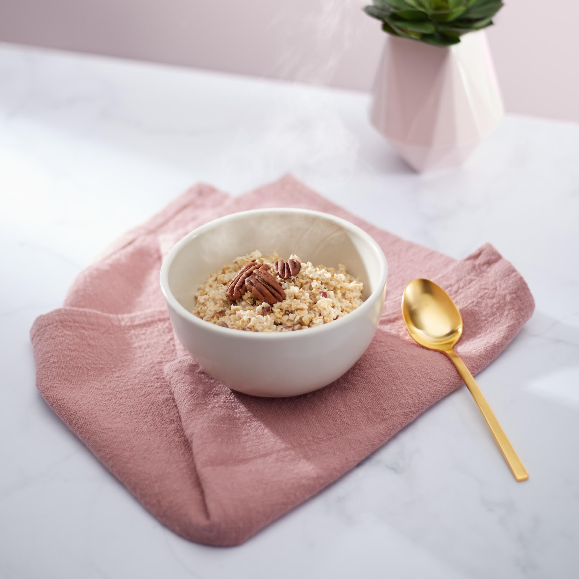 Nature's Path prepared oatmeal in bowl to illustrate easy hot-water preparation