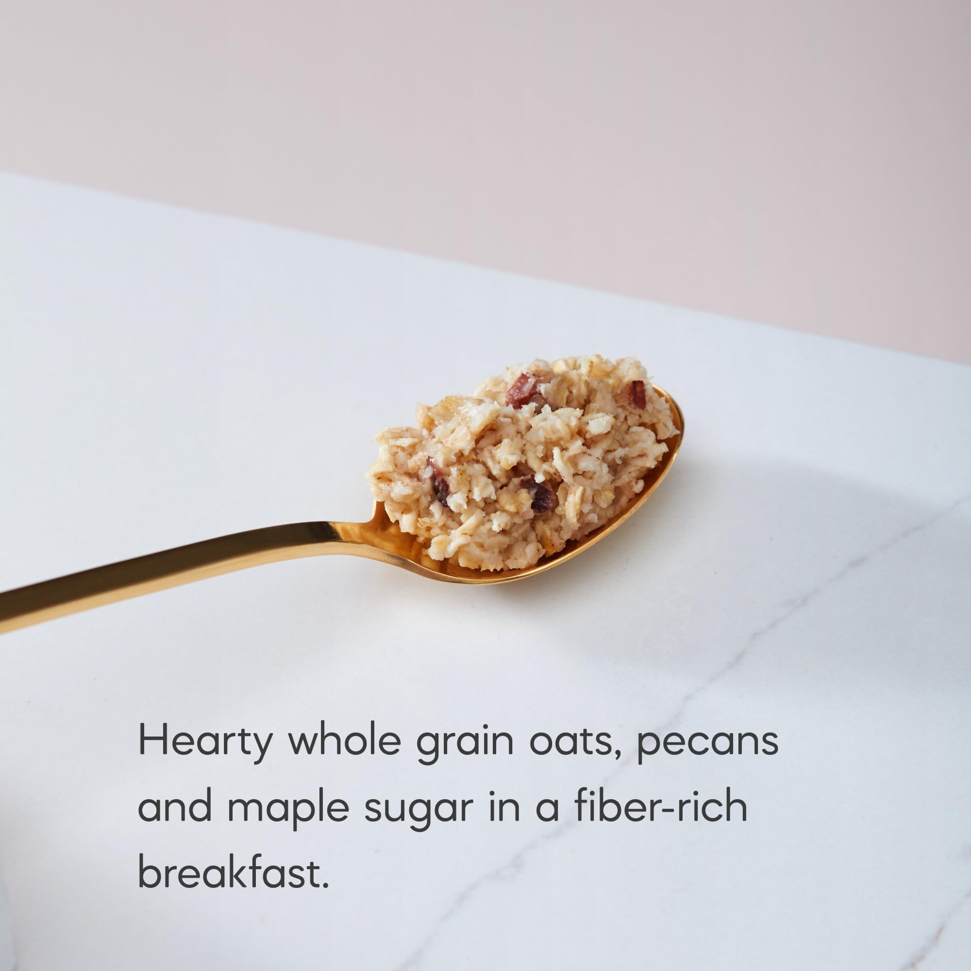 Nature's Path oats and pecan texture close-up showing whole grains and crunch benefits